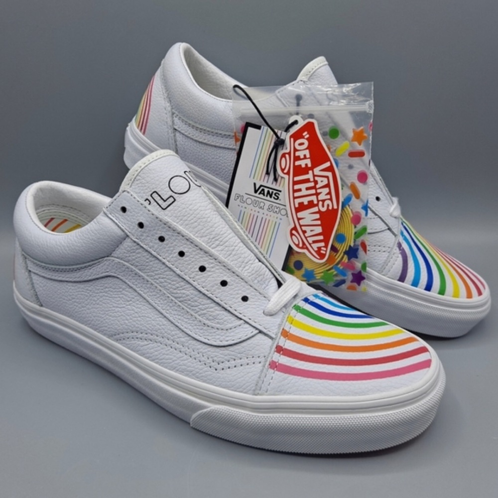 Vans Kids White Rainbow Sneakers
